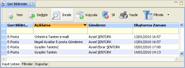 geri bildirimler