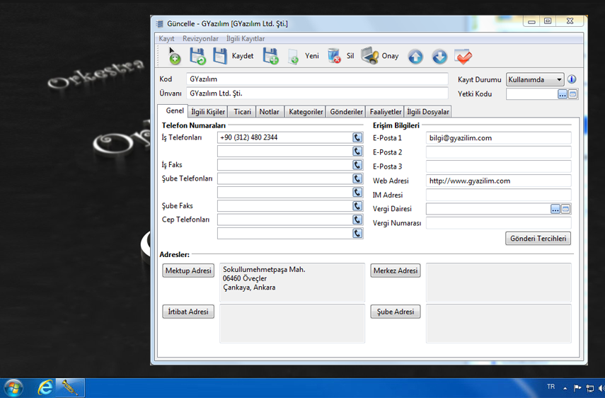 orkestra, özel yazılım, firma kayıt, şirket yönetimi, 